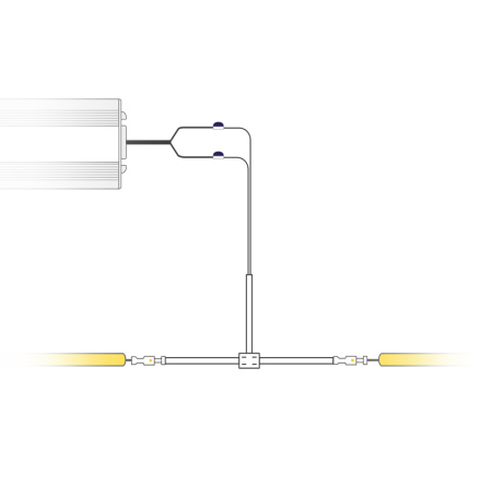 Power supply Y Connection Cable 1.5m for Lucoline, M/F connector